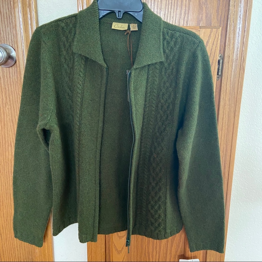 Caslon Wool Zip-up Sweater Jacket NWT